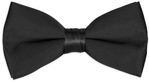 Plain silk bow tie, Color : Black