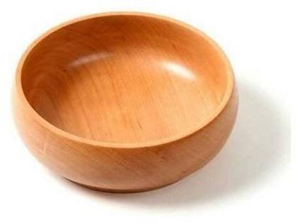 Round wooden bowl, for Home, Color : Natural