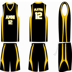 Black And Yellow Basketball Uniform 