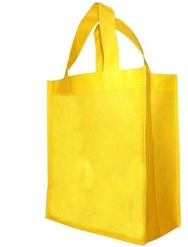 Plain Yellow Non Woven Loop Handle Bag