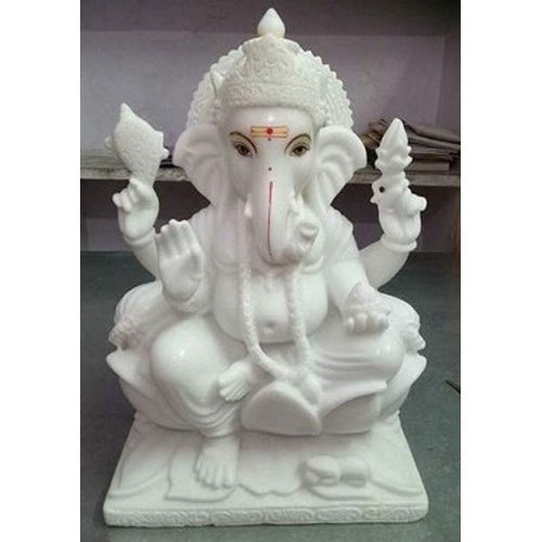 White Marble Ganesha Statue, for Office, Shop, Temple - Geeta Marble ...