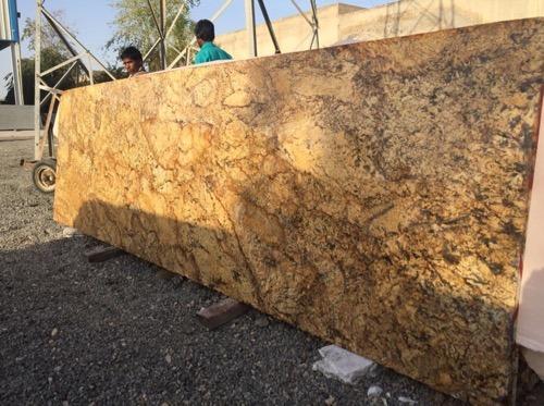 Polished Big Slab Azul Gold Granite