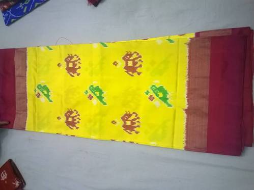 Yellow Pochampally Ikkat Pattu Sarees by Sri Lakshmi Handlooms, yellow  pochampally ikkat pattu sarees | ID - 5108499