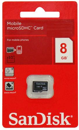 Sandisk Memory Cards, Capacity : 8GB