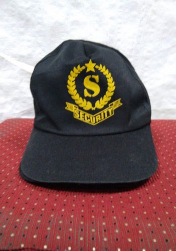 Polyester Unisex Black Security Guard Cap