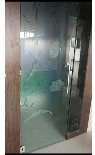 Hinged Printed Designer Etched Glass Door