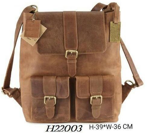 Brown Bagpack Leather Bag