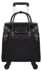 Leather Plain Designer Trolley Bag, Color : Black
