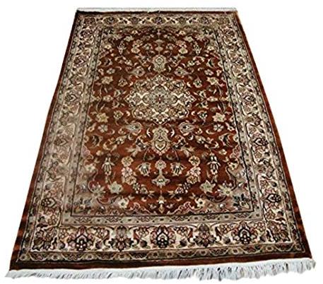 Printed Hand Knotted Silk Carpets, Shape : Rectangular