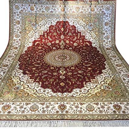 Rectangular Indian Silk Carpets, for Home, Hotel, Office, Pattern : Printed