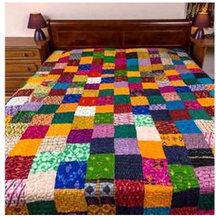 Cotton handloom quilt, Color : Multi