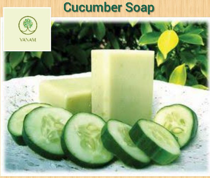 Vanam Rectangular Cucumber Soap, Form : Bar