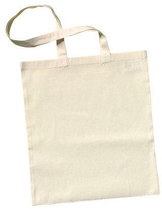 Plain Cottton White Cotton Shopping Bag, Closure Type : Opened