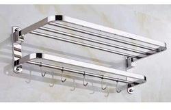 Stainless Steel Wall Mounted Towel Rack, Color : Silver