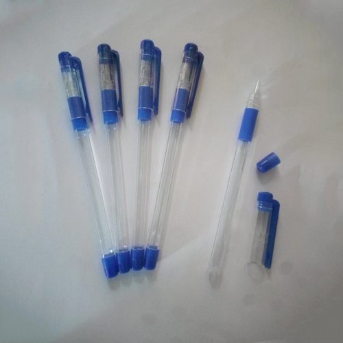 Blue Round Transparent Use & Throw Pens, for Writing, Length : 4-6inch