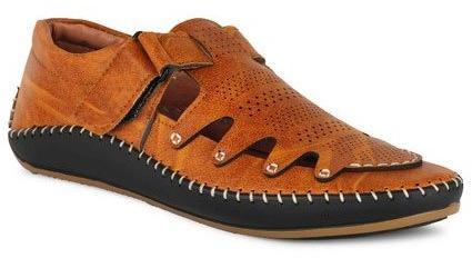 Casual Brown Men Leather Sandals