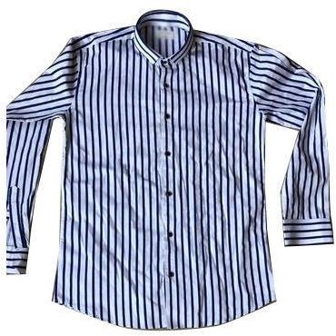 Long Sleeve Mens Striped Cotton Shirts, Size : L, XL, XXL