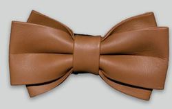 LEATHER BOW TIE, Color : Light Tan