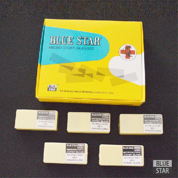 Blue Star Micro Cover Glass, for Laboratory, Pattern : Plain