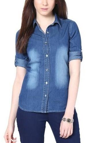 Fitwings Denim Cotton Ladies Shirt, Size: L, XL, XXL at Rs 360/piece in  Ahmedabad