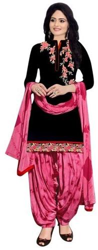 Embroidered Cotton Patiala Salwar Suit, Occasion : Casual Wear, Party Wear