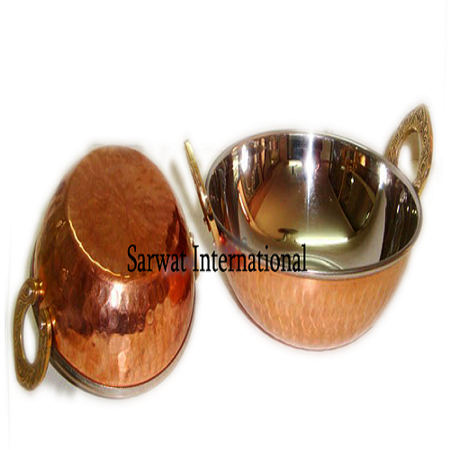 Round Copper Kadai, Feature Perfect Griping, Rust Proof, Pattern