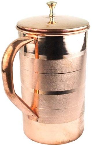 Round Copper Jug (2 Liter), for Serving Water, Feature : Durable, Fine Finish, Shiny Look