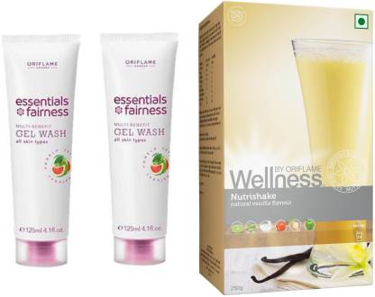 Oriflame Sweden Essentials Gel Wash and Oriflame Wellness Natural Vanilla Flavour Kit