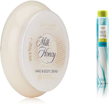 Oriflame Sweden Milk & Honey Hand & Body Cream & Nature Secrets Cooling Breeze Talc Combo