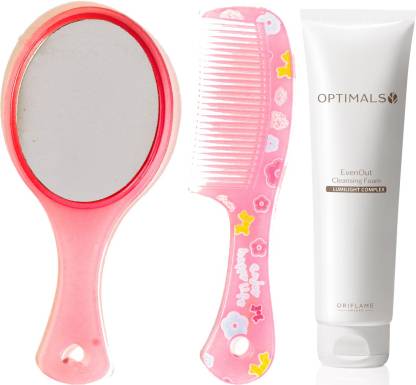 Oriflame Sweden Optimals Even Out Foaming Cleanser with Mirror Comb Combo