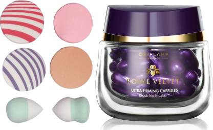 Oriflame Sweden Royal Velvet Ultra Firming Capsules with Puff Sponge Combo