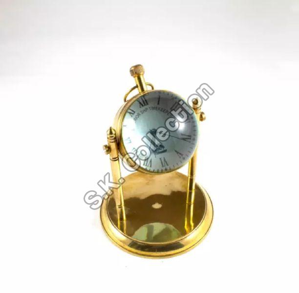 Brass Table Clock With Compass