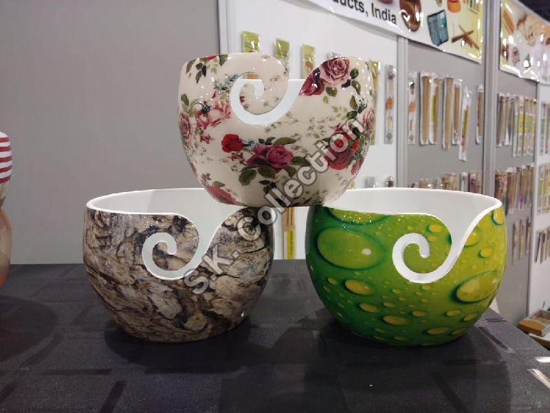 Ceramic Yarn Bowl, Packaging Type : Thermocol Box