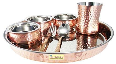  Copper Thali Set, Feature : Microwave Safe