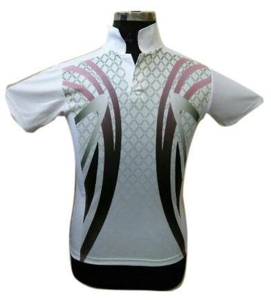 Half Sleeves Polo Polyester Printed Sports T-Shirt, Size : XXL