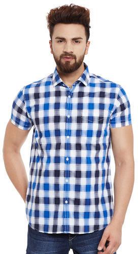 Casual Short Sleeve Shirt, Pattern : Checked