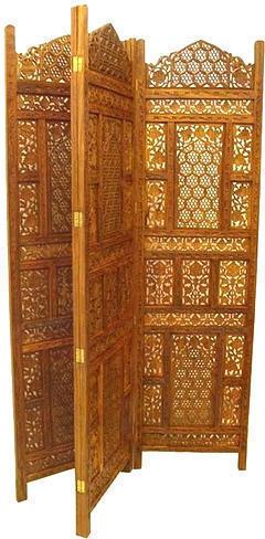 Brown Carved Wooden Screen