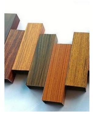 Rectangle Wood Finish Aluminium Profile, For Construction, Feature : Rust Proof