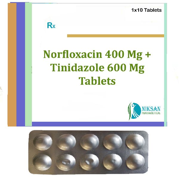 Norfloxacin 400 Mg Tinidazole 600 Mg Tablets By Niksan Pharmaceutical Norfloxacin Tinidazole Tablets Pharmaceuticals Tablets Id