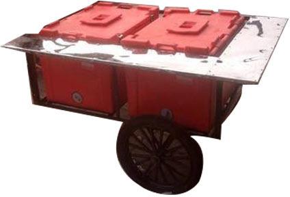 Plastic Ice Box Cart, Color : Red