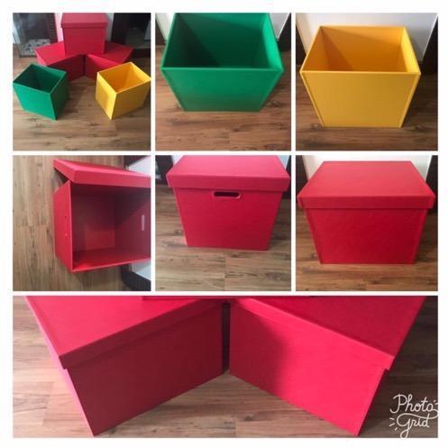 Storage Leatherite Boxes, Color : Green, pink, yellow