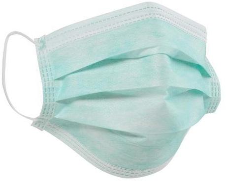 Two Ply Non-Woven Disposable Face Mask, Color : White, Green