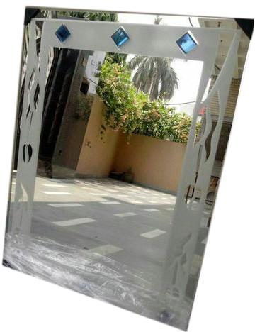 Designer glass mirror, Size : 18x24 inch, 16x20inch