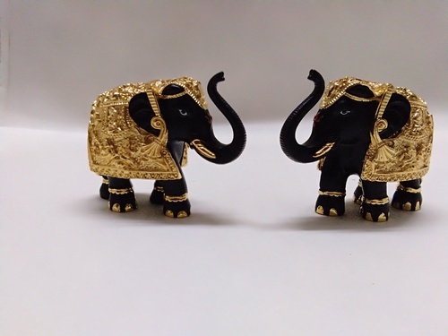 Black Resin Elephant Statue, for Home Decoration