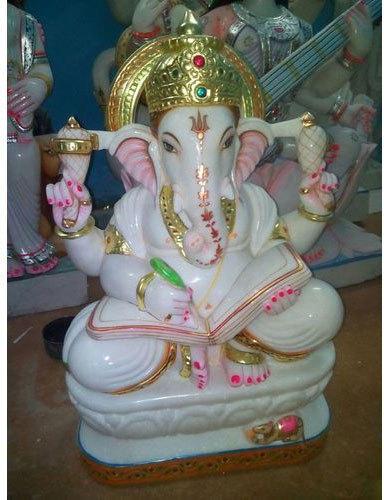 Polished Marble Lord Ganesha Statue, for Interior Decor, Size : 3 feet