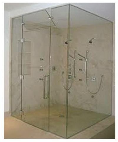 bathroom glass partition