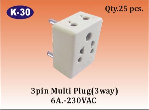 Abs Plastic Universal Travel Adapter, Color : White