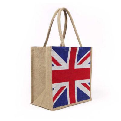 Printed jute shopping bag, Color : Multicolor