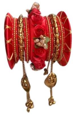 Decorative Red Silk Thread Bangle