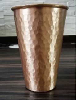 Polished Copper Slim Hammer Tumbler